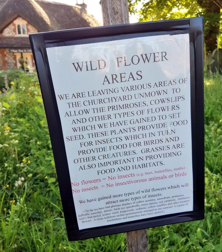 sign in churchyard